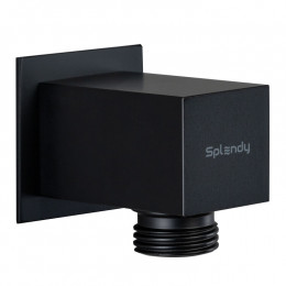 Шланговое подсоединение, Splendy, квадратный отражатель, без держателя, цвет-черный матовый