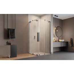 Дверь, Radaway, Furo SL KDD, шв 1000*2000, петли-слева, GunMetal Brushed, цвет стекла-прозрачный, Easy Clean