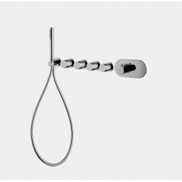 Смеситель для душа, Fima Carlo Frattini, Fimatherm, на 4 потребителя, цвет-черный матовый