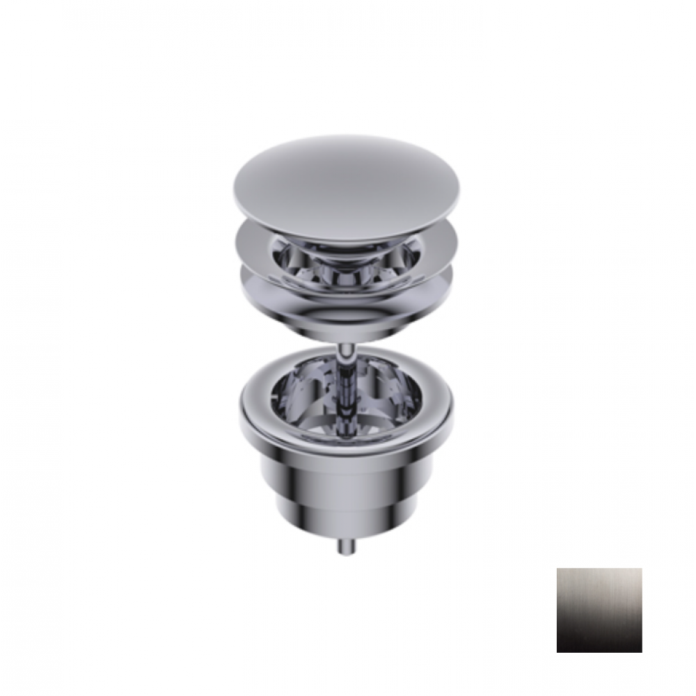 Донный клапан, Ritmonio, для раковин, 1 1/4", цвет-Brushed Black Chrome