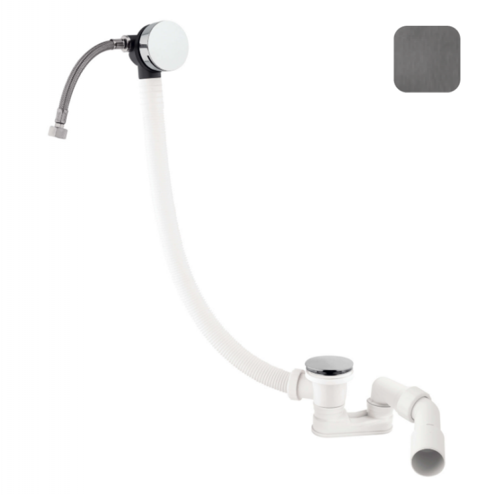 Слив-перелив, Almar, с наливом для ванны, цвет-Gun Metal Brushed PVD (Товар заказной, возврату не подлежит)