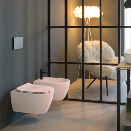 Унитаз, Scarabeo, Glam, подвесной, шгв 360*550*360, цвет-розовый матовый античный(Pink Matt Antique)