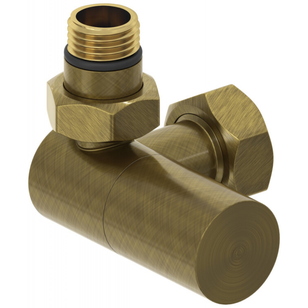 Вентиль, Сунержа, 3D, G 1/2" НР х G 3/4" НГ, левый, цилиндр, цвет-бронза состаренная