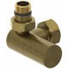 Вентиль, Сунержа, 3D, G 1/2" НР х G 3/4" НГ, левый, цилиндр, цвет-бронза состаренная