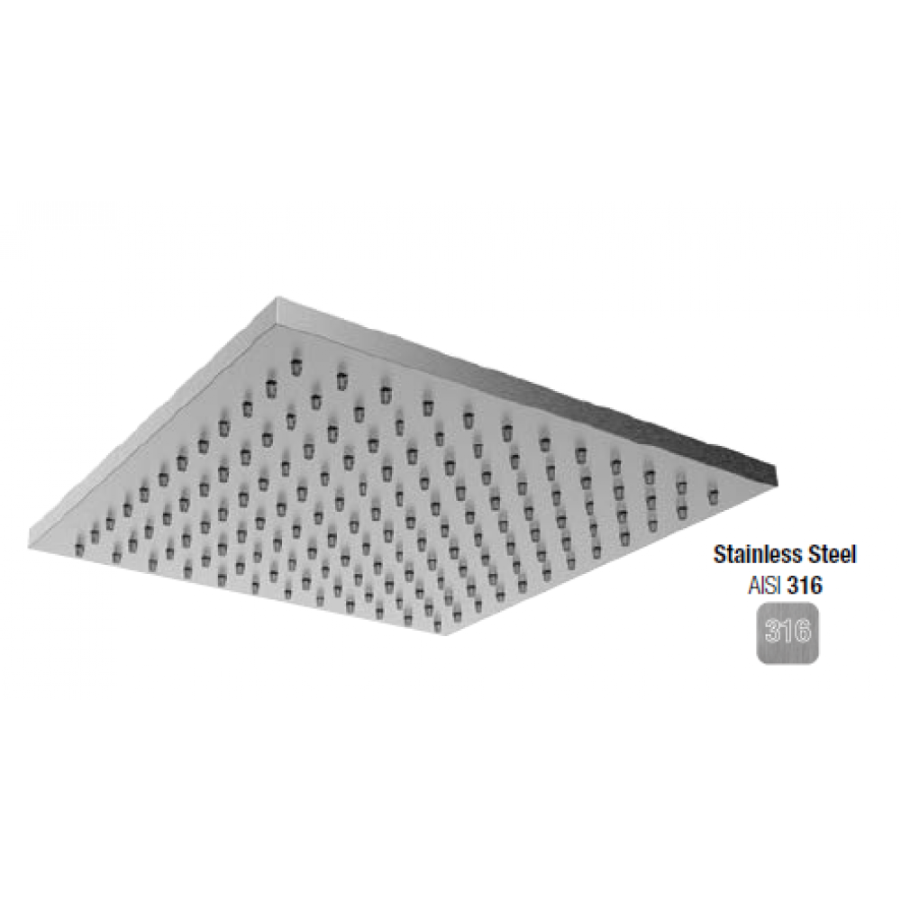 Верхний душ, Almar, 316 Stainless Steel, 303*303, цвет-316 Stainless Steel (Товар заказной, возврату не подлежит)