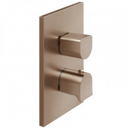 Смеситель для душа, Gessi, Rilievo, на 3 потребителя, цвет-Copper Brushed PVD