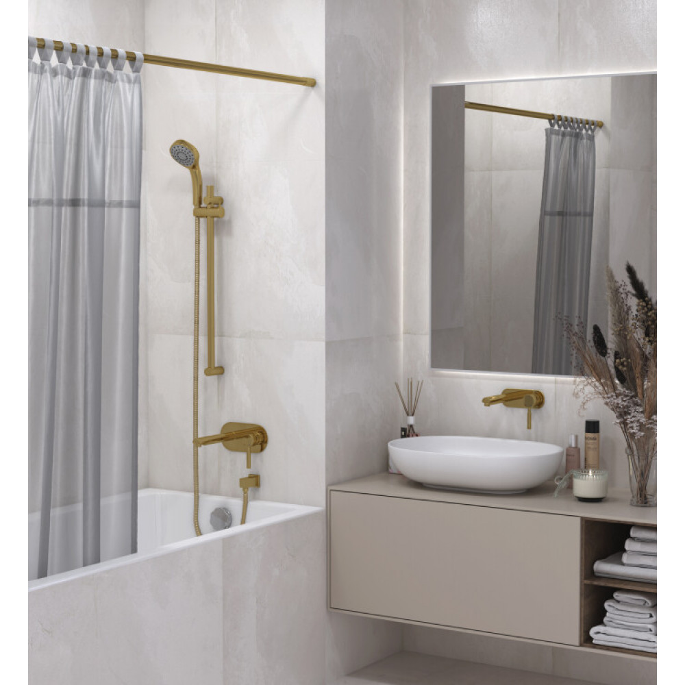 Штанга для душевой шторы, Сунержа, DESIGN, шгв 1485-1515*28*28, цвет-золото