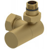 Вентиль, Сунержа, 3D, G 1/2" НР х G 3/4" НГ, правый, цилиндр, цвет- матовое золото