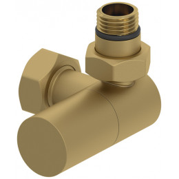 Вентиль, Сунержа, 3D, G 1/2" НР х G 3/4" НГ, правый, цилиндр, цвет- матовое золото