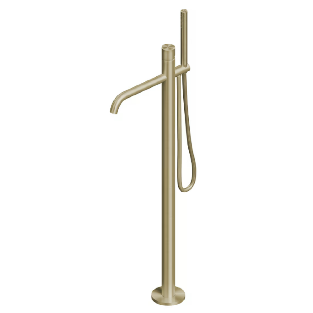 Смеситель для ванны и душа, Quadro design, Stereo, цвет-золото светлое (Light Gold)