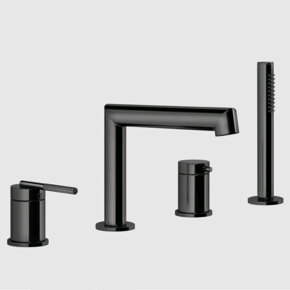Смеситель для ванны и душа, Gessi, Ingranaggio, цвет-Black Metal PVD