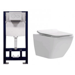 Комплект, Splendy, Elson/Stable, унитаз подвесной, шгв 360*530*365 + сиденье + инсталляция + клавиша смыва, цвет унитаза-белый, цвет клавиши-хром