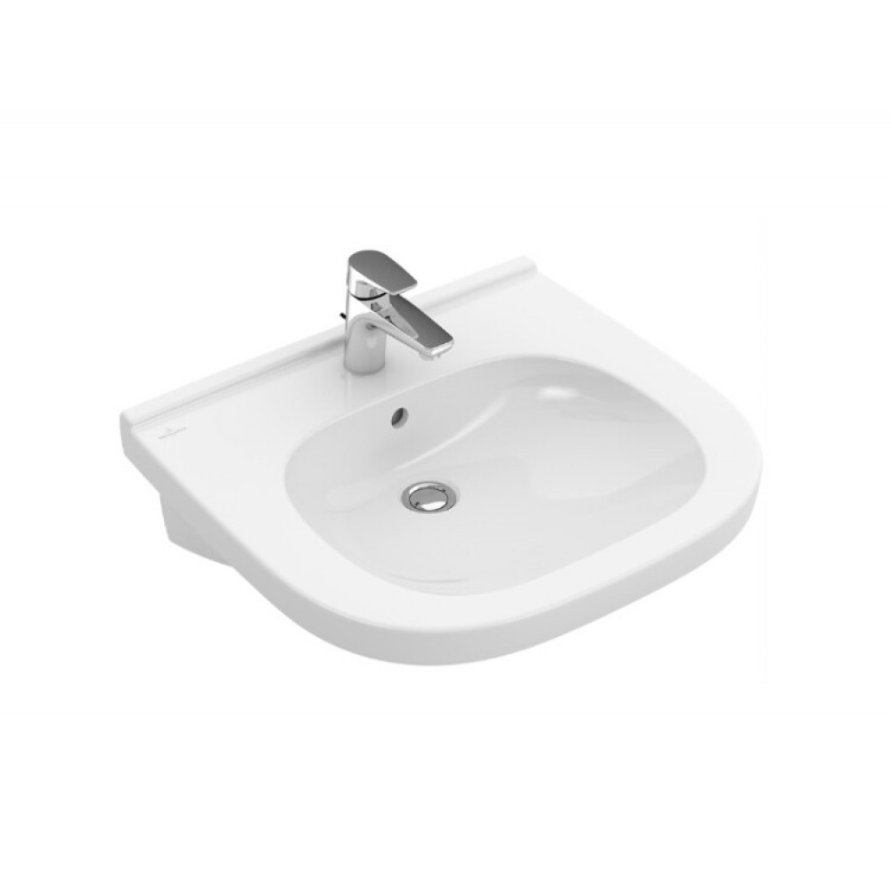 Раковина, Villeroy&Boch, O'Novo Vita, шг 610*550, отверстия для смесителя-1 сквозное, 2 промаркированных, цвет-альпийский белый