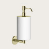 Дозатор для жидкого мыла, Gessi, Ingranaggio, шгв 75*128*243, цвет дозатора-Brass PVD/белый