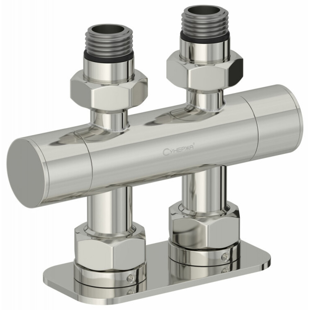 Вентиль, Сунержа, EU50, 2 х НР G 1/2" / 2 х НГ G 3/4", прямой, скрытый, цвет-сталь без покрытия