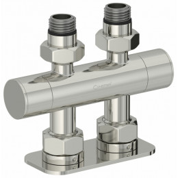 Вентиль, Сунержа, EU50, 2 х НР G 1/2" / 2 х НГ G 3/4", прямой, скрытый, цвет-сталь без покрытия