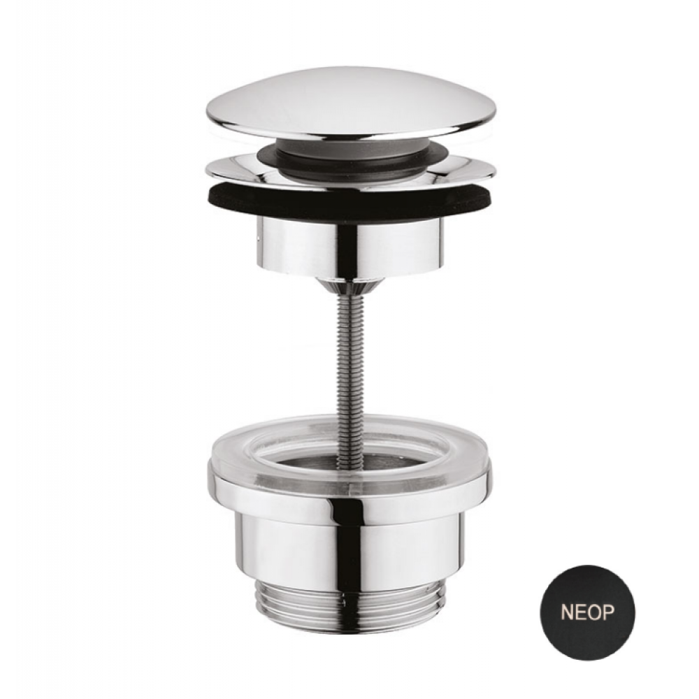 Донный клапан, Carimali, 1 1/4", цвет-черный матовый