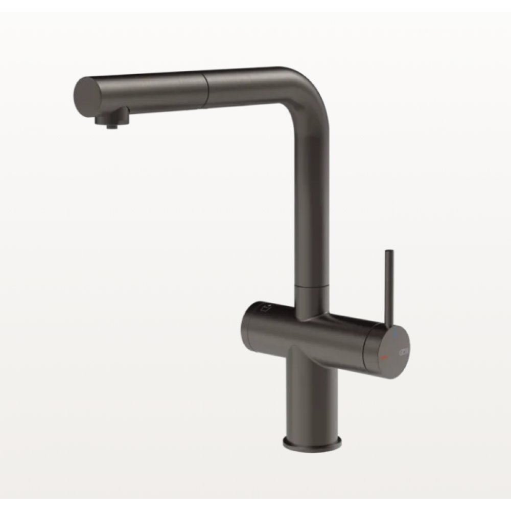 Смеситель для кухни, Gessi, INEDITO, с функцией фильтрации воды, цвет-Black Metal Brushed PVD