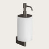 Дозатор для жидкого мыла, Gessi, Origini, шгв 75*127*229, цвет дозатора-Black Metal Brushed PVD/белый