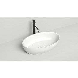 Раковина, Salini, ALDA 01, шгв 580*350*150, отверстия для смесителя-отсутствуют, цвет снаружи-RAL5000 матовый, цвет внутри-белый матовый