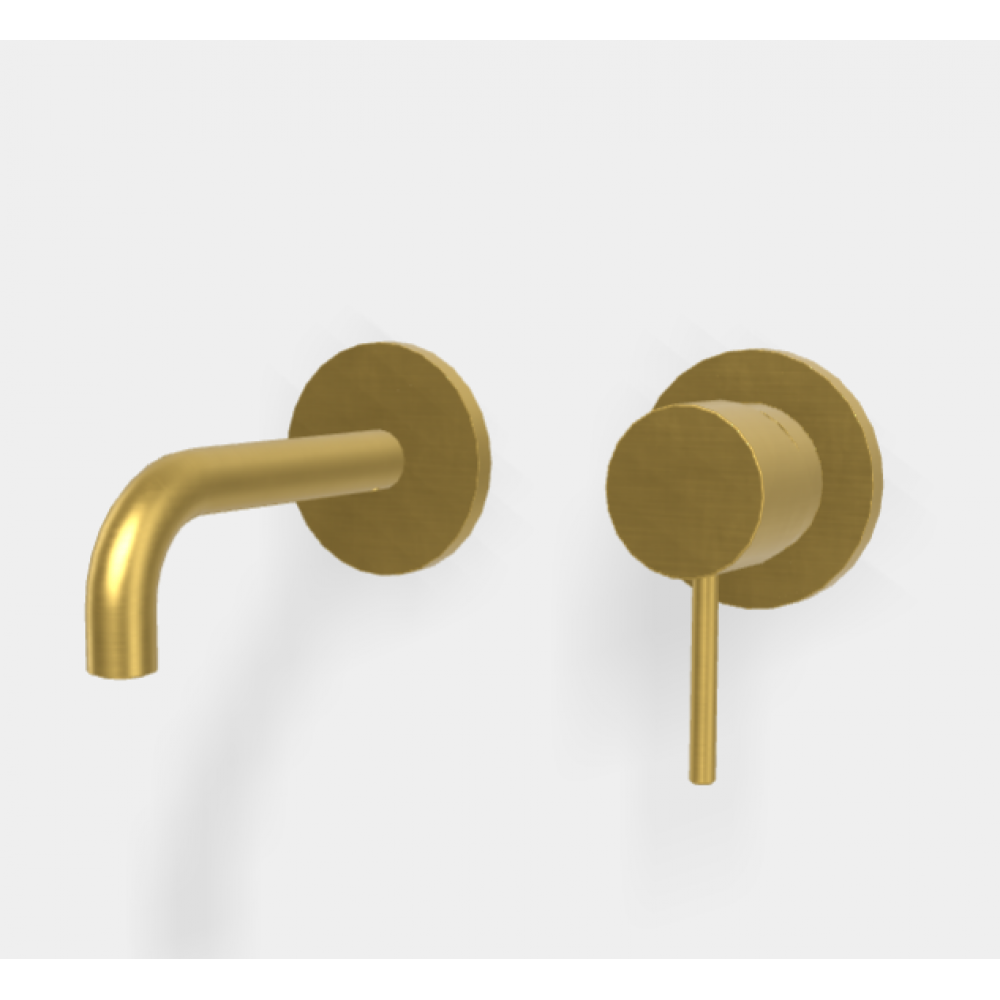 Смеситель для раковины, Fima Carlo Frattini, Spillo Up, цвет-золото брашированное