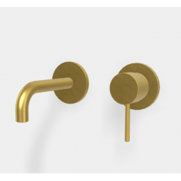 Смеситель для раковины, Fima Carlo Frattini, Spillo Up, цвет-золото брашированное