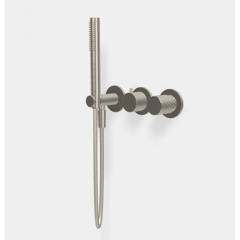 Смеситель для душа, Fima Carlo Frattini, Spillo Tech, X COLLECTION, на 2 потребителя, цвет-брашированный шампань