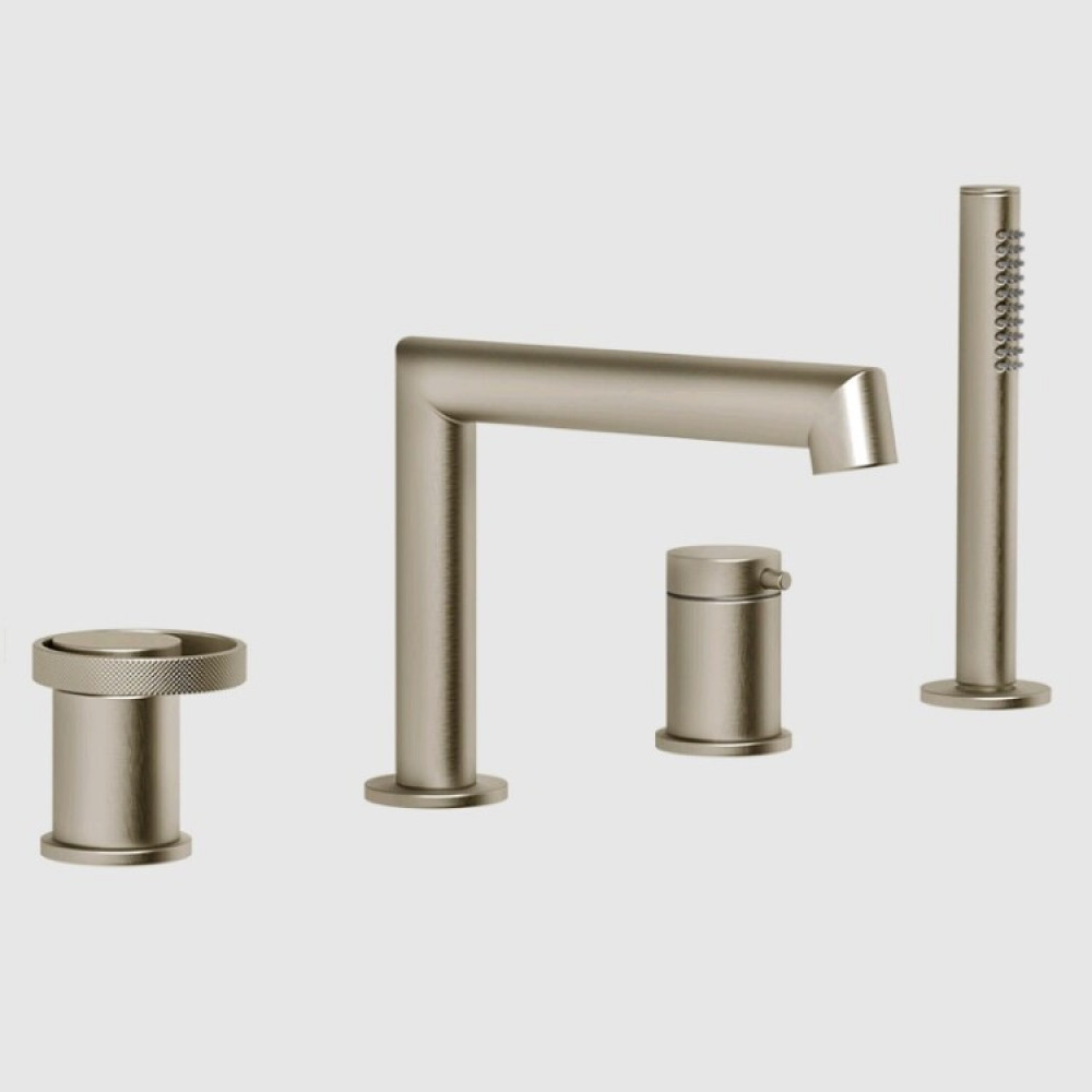 Смеситель для ванны и душа, Gessi, Anello, цвет-Finox Brushed Nickel