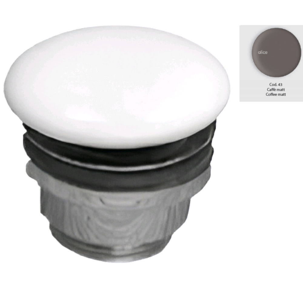 Донный клапан, Alice, для раковин, цвет-кофе матовый (Coffee matt)