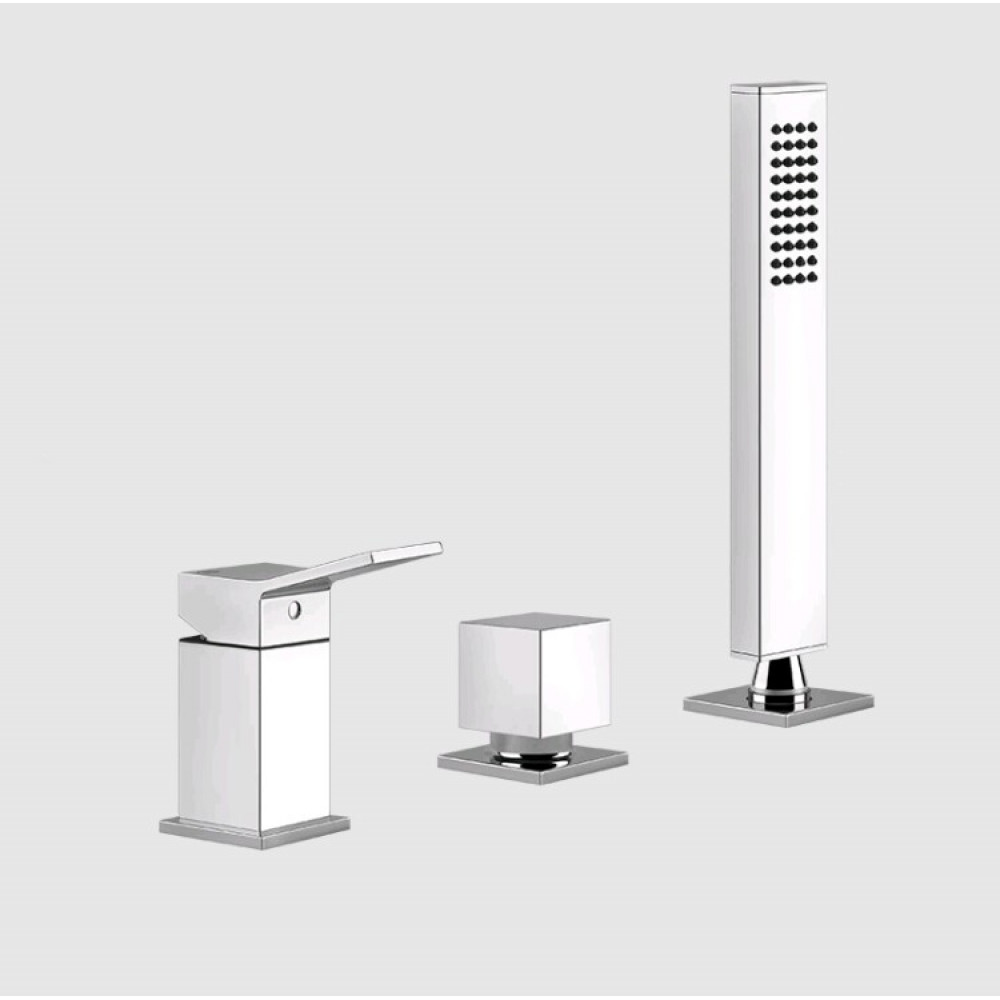 Смеситель для ванны и душа, Gessi, Rettangolo K, на 2 потребителя, цвет-хром