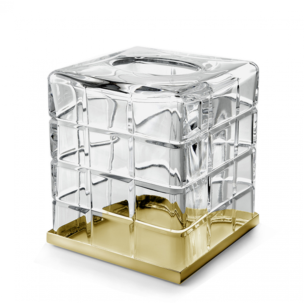 Контейнер для бумажных салфеток, 3SC, Palace, настольный, шгв 130*130*150, цвет-золото