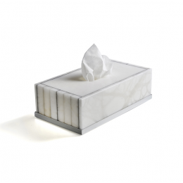 Контейнер для бумажных салфеток, 3SC, Rigato, шгв 230*125*70, цвет-алебастр/хром