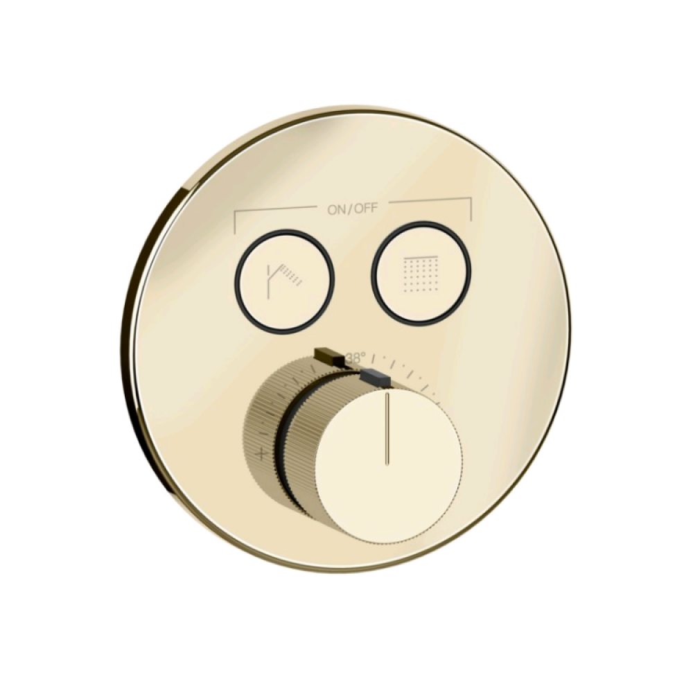 Смеситель для душа, Gessi, HI-FI Comfort, на 2 потребителя, цвет-Brass PVD