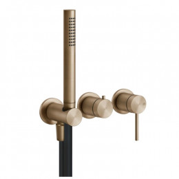 Смеситель для душа, Gessi, 316 Bath-Shower, на 2 потребителя, цвет-Warm Bronze Brushed PVD