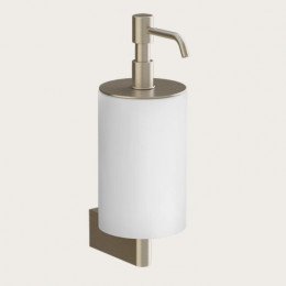 Дозатор для жидкого мыла, Gessi, Origini, шгв 75*127*229, цвет дозатора-Finox Brushed Nickel/белый