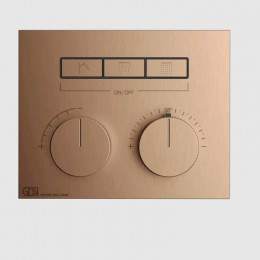 Смеситель для душа, Gessi, HI-FI Compact, на 3 потребителя, цвет-Copper Brushed PVD