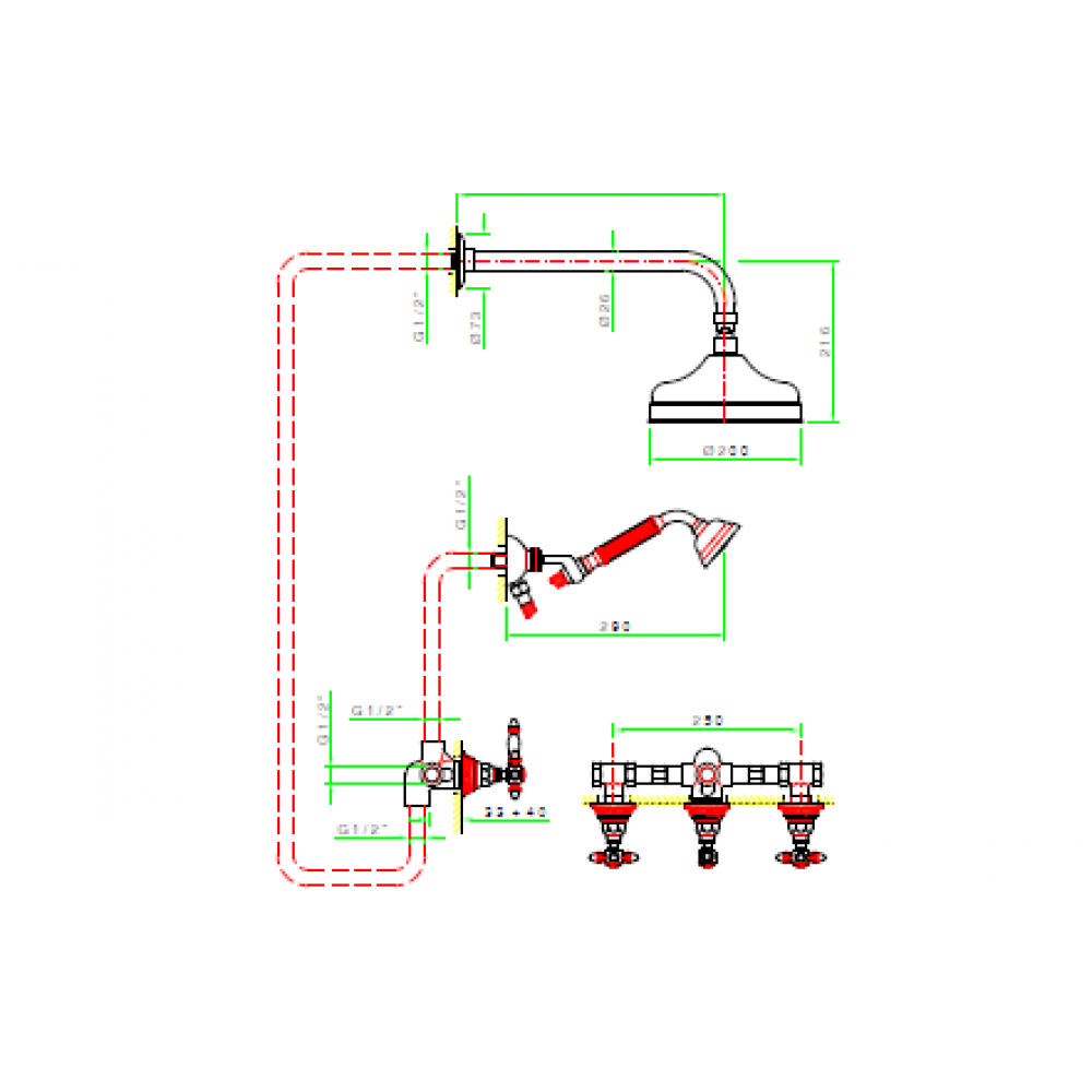 Душевой комплект, Nicolazzi, Impero, цвет-хром
