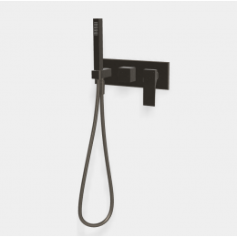 Смеситель для душа, Fima Carlo Frattini, Zeta, на 2 потребителя, цвет-брашированный черный хром