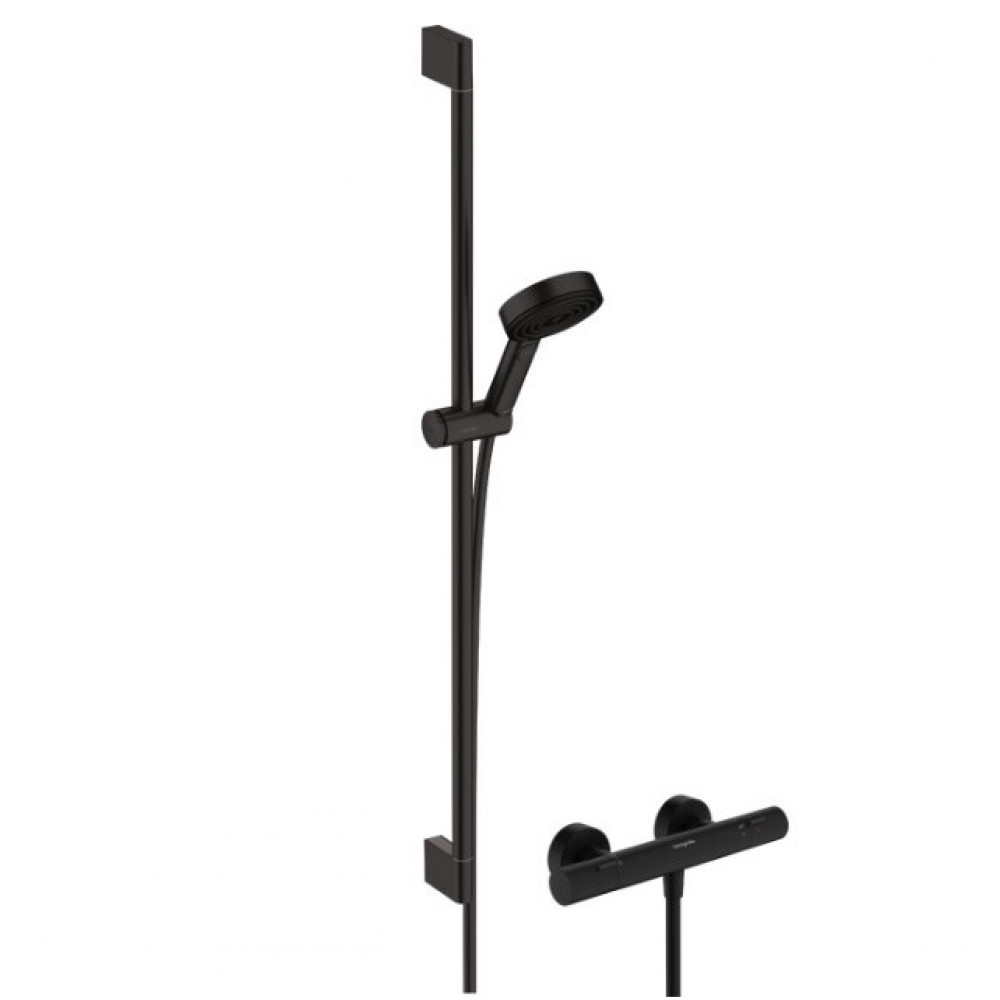 Душевой гарнитур, Hansgrohe, Pulsify Select, 105, цвет-черный матовый