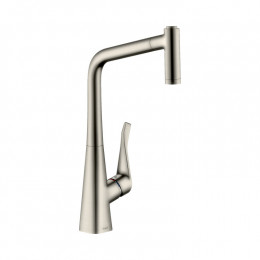 Смеситель для кухни, Hansgrohe, Metris M71, цвет-сталь