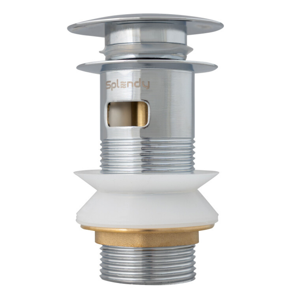 Донный клапан, Splendy, для раковин, с переливом, 1 1/4", цвет-хром
