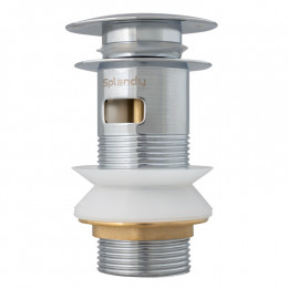 Донный клапан, Splendy, для раковин, с переливом, 1 1/4", цвет-хром