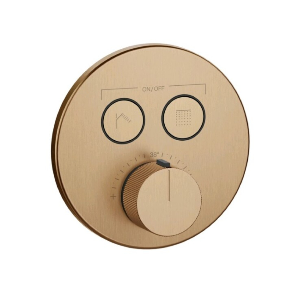 Смеситель для душа, Gessi, HI-FI Comfort, на 2 потребителя, цвет-Warm Bronze Brushed PVD