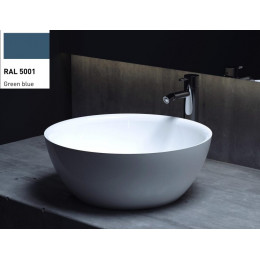 Раковина, Salini, ALDA 02, шгв 425*425*155, отверстия для смесителя-отсутствуют, цвет внутри и снаружи-RAL5001 матовый