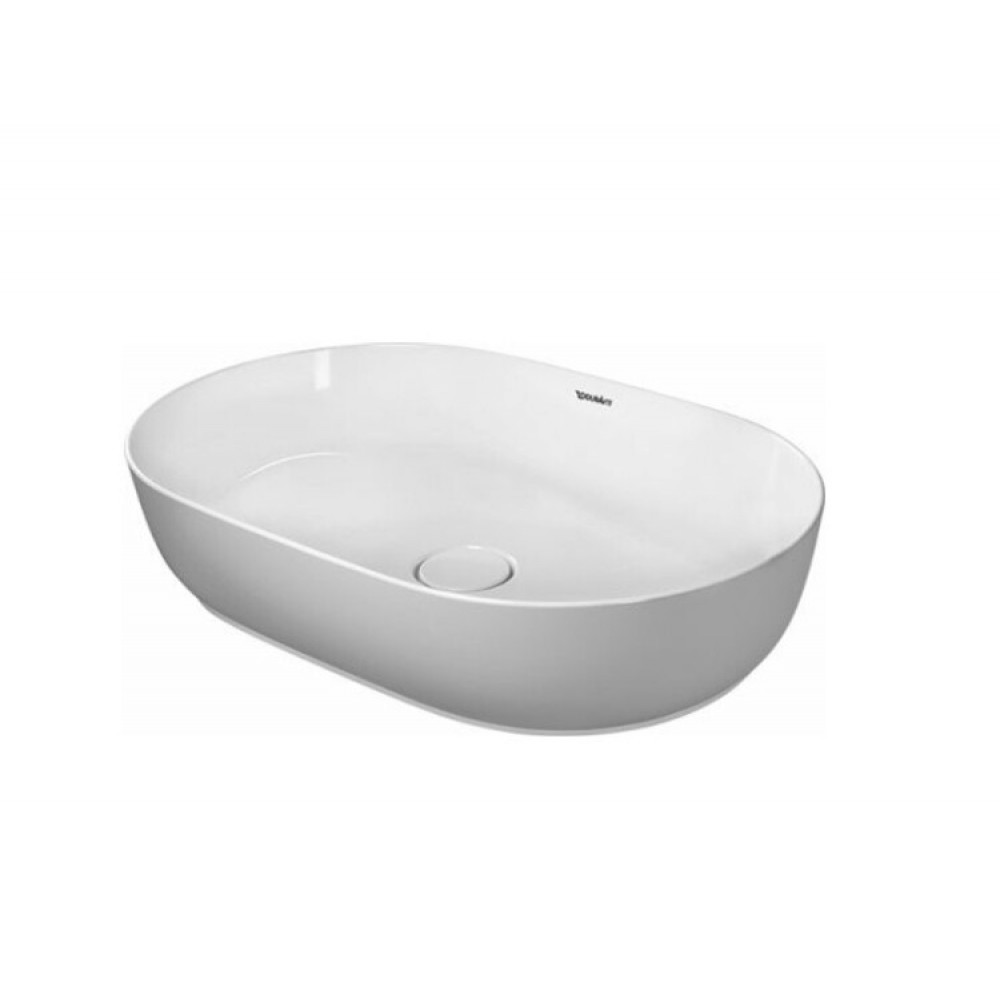 Раковина, Duravit, Luv, шгв 600*400*140, отверстия для смесителя-отсутствуют, цвет-белый/серый шелковисто-матовый