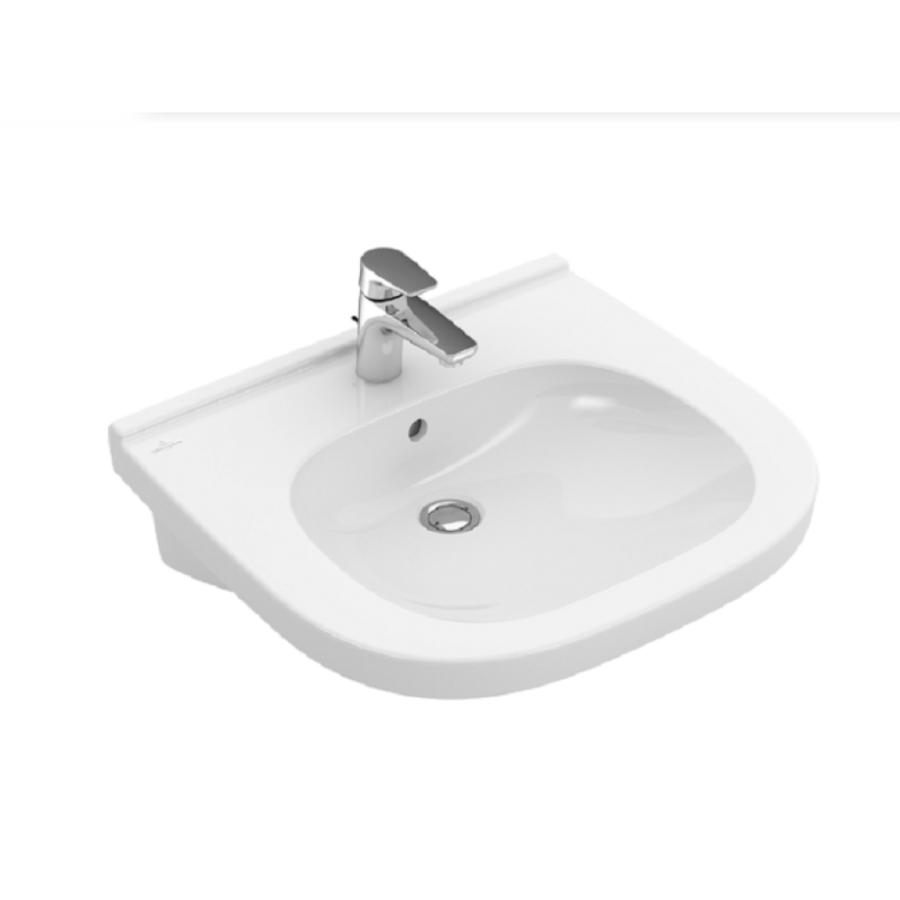 Раковина, Villeroy&Boch, O'Novo Vita, шг 610*550, отверстия для смесителя-1, цвет-альпийский белый