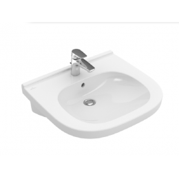 Раковина, Villeroy&Boch, O'Novo Vita, шг 610*550, отверстия для смесителя-1, цвет-альпийский белый