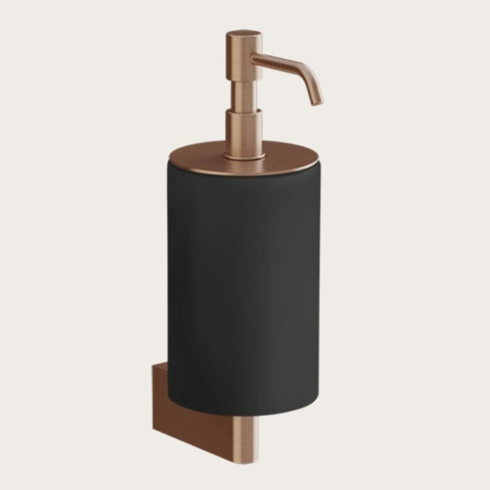 Дозатор для жидкого мыла, Gessi, Origini, шгв 75*127*229, цвет дозатора-Copper Brushed PVD/чёрный