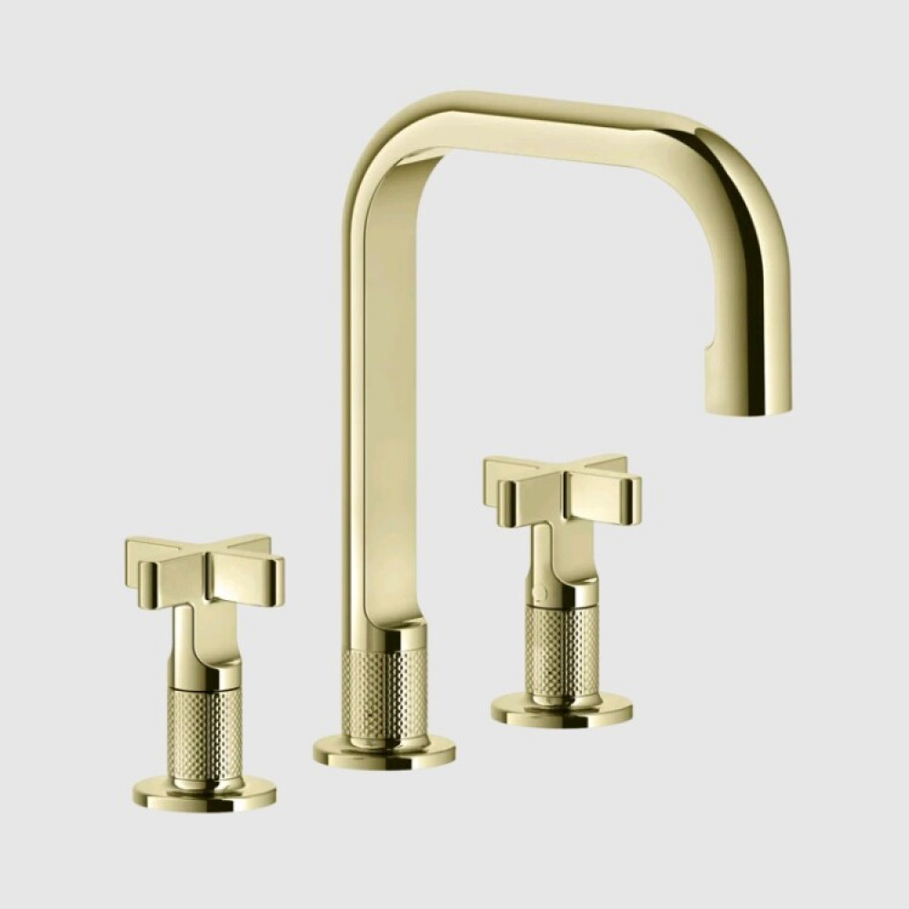 Смеситель для раковины, Gessi, Inciso, цвет-Brass PVD