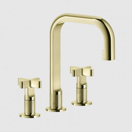 Смеситель для раковины, Gessi, Inciso, цвет-Brass PVD